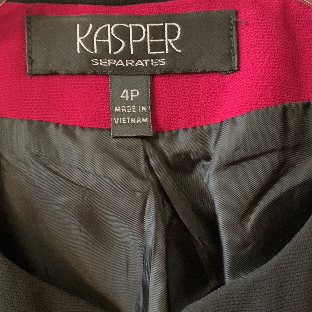 Kasper Deep Magenta Raspberry Open Front Black Tr… - image 3